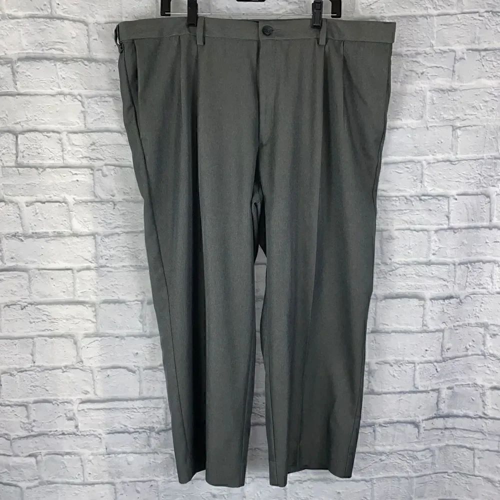 Haggar clothing pleated dress pants gray 44x30